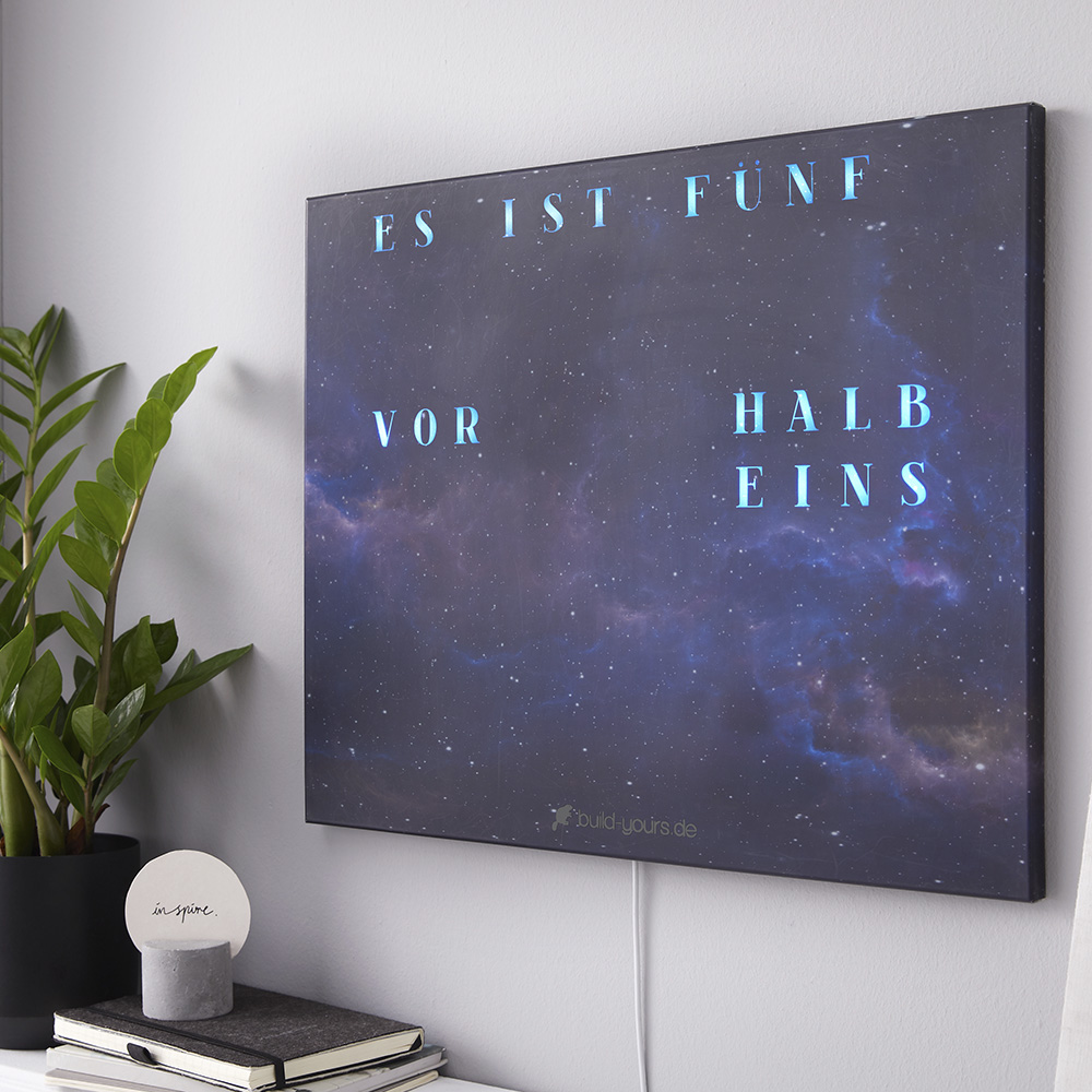 Wordclock Jupiter Beyond Space in interior