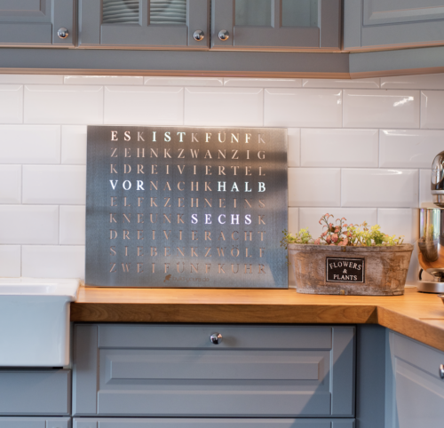 The look of Wordclock Jupiter Stainless Steel