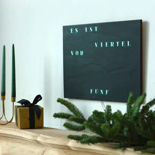 Wordclock Jupiter Schiefer Optik