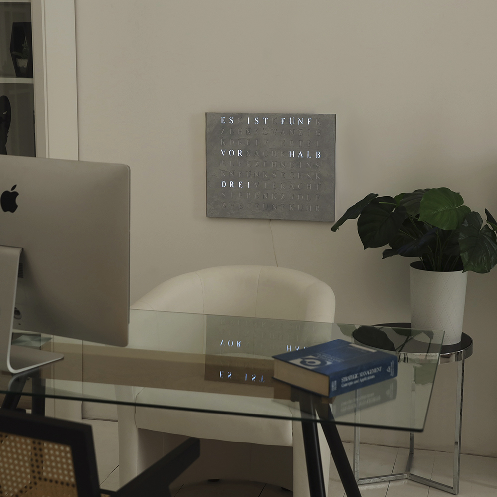 Wordclock Jupiter Concrete