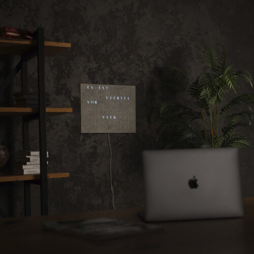 Wordclock Jupiter Concrete