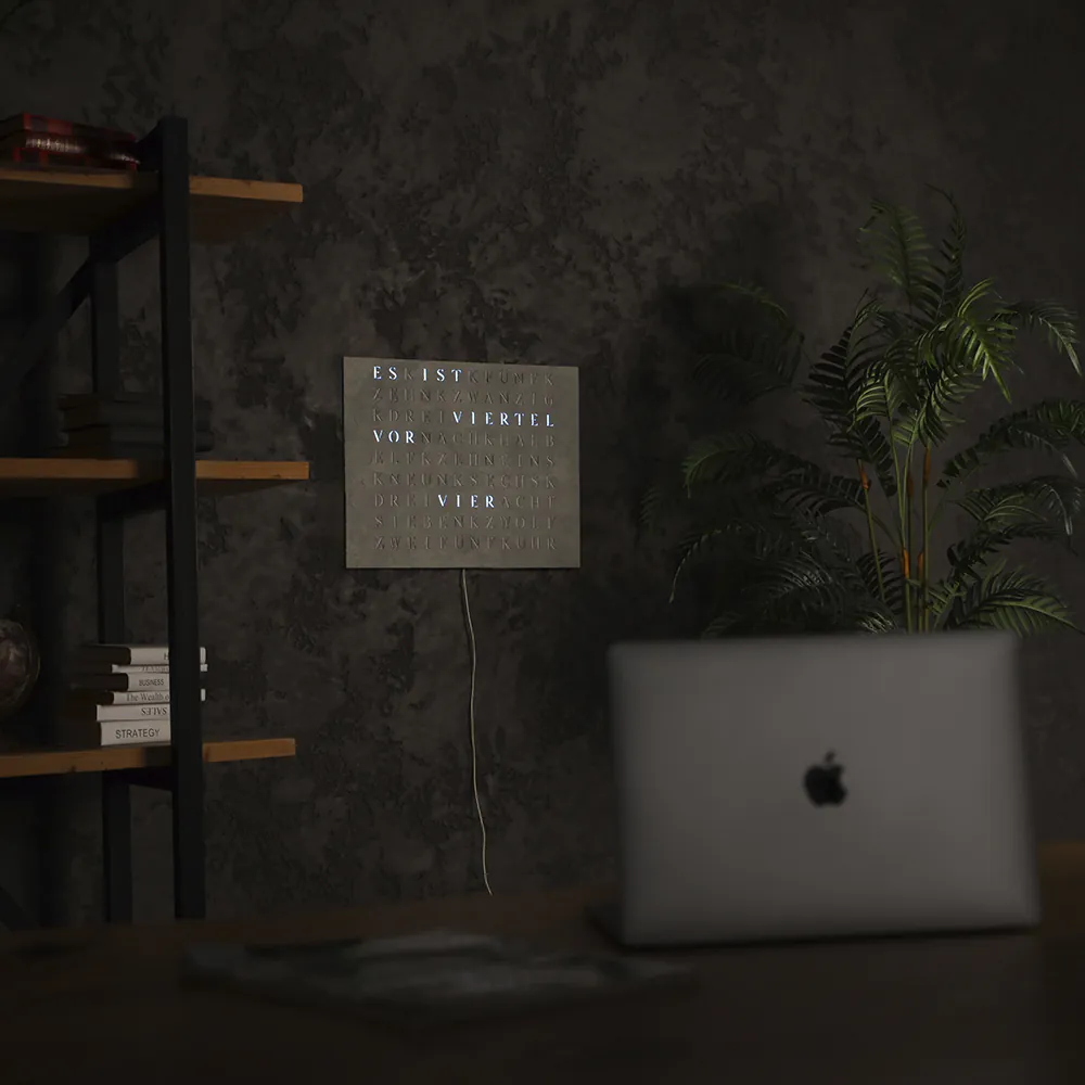 Wordclock Jupiter Beton