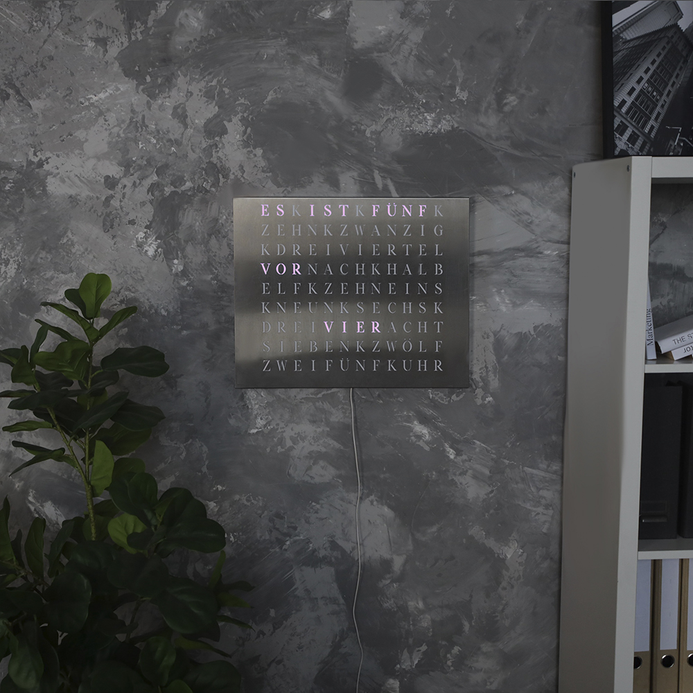 Wordclock Jupiter Stainless Steel