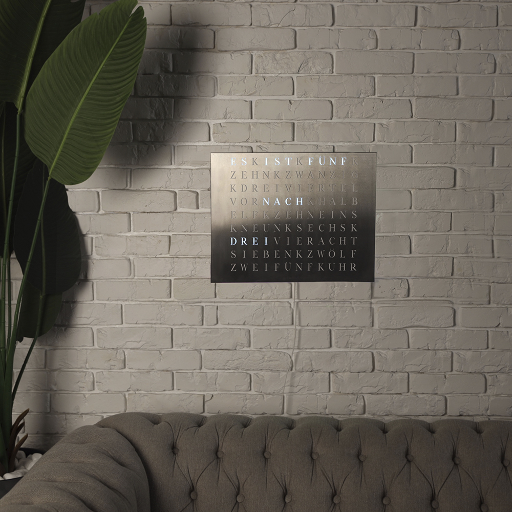 Wordclock Jupiter Stainless Steel