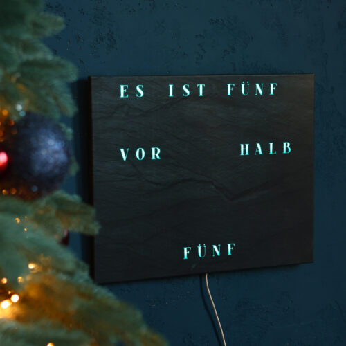 Wordclock Jupiter Slate look