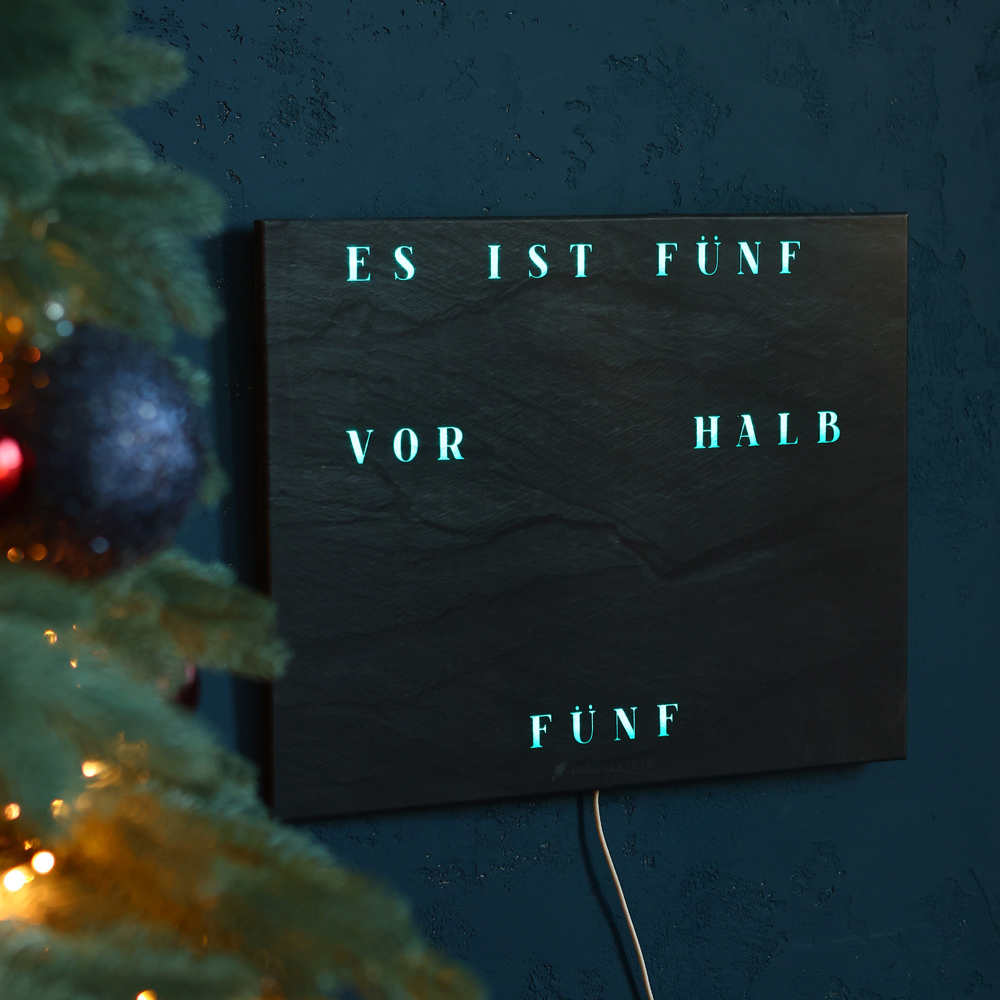 Wordclock Jupiter Slate look