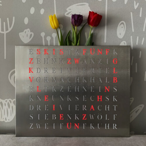 Wordclock Jupiter Stainless Steel