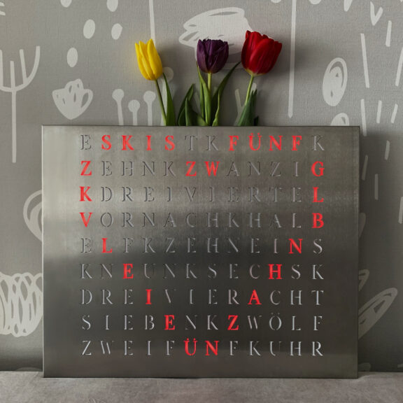 Wordclock Jupiter Stainless Steel
