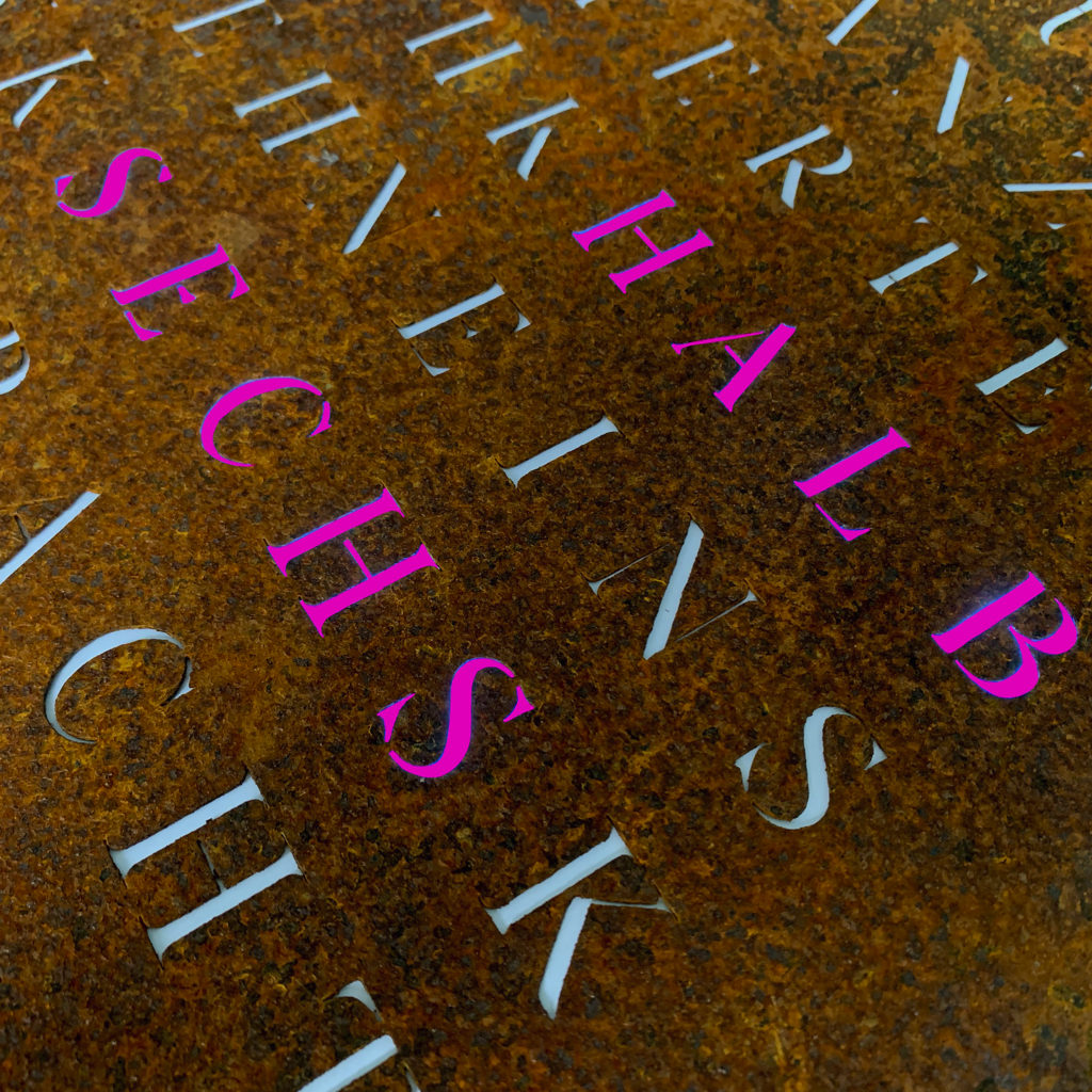 Wordclock Jupiter Rusted Iron