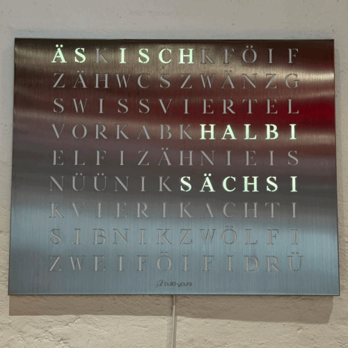 The new Wordclock Jupiter Edelstahl - Swiss Edition