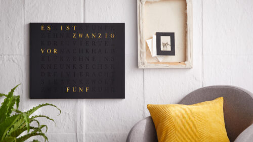 Wordclock Jupiter Stainless Steel in matt black