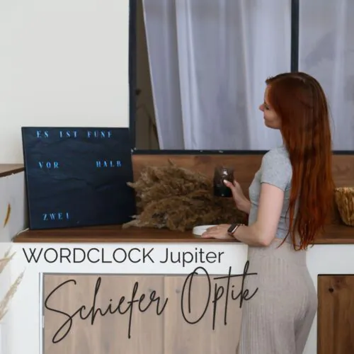 Wordclock Jupiter Schiefer Optik