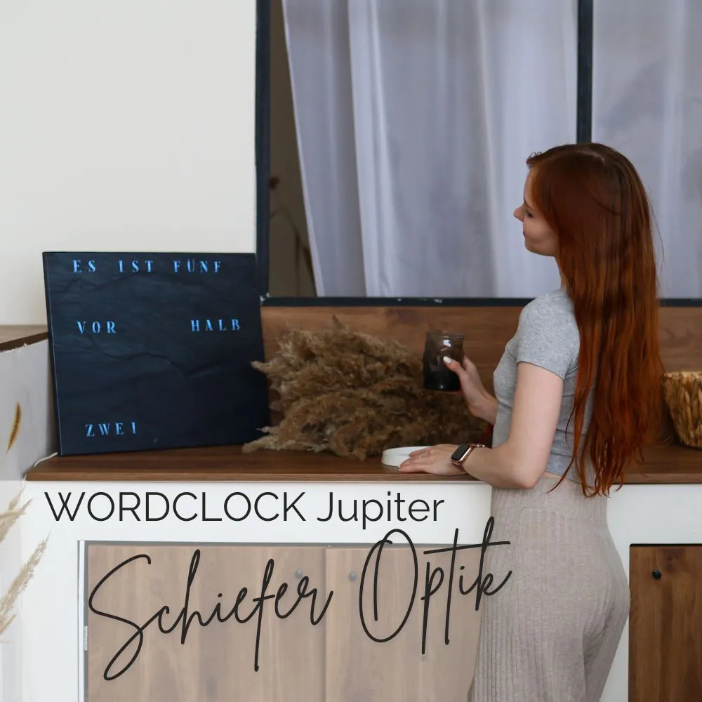 Wordclock Jupiter Schiefer Optik