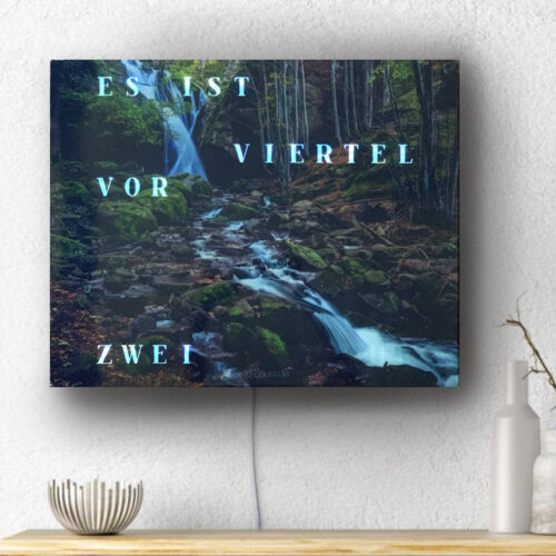 Wordclock Jupiter Dark Forest closeup