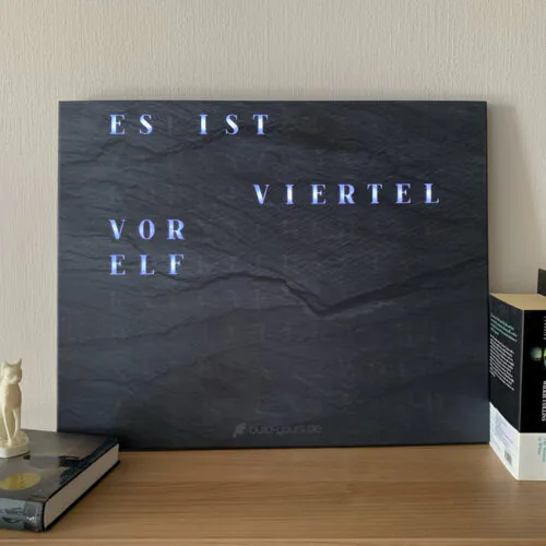 Wordclock Jupiter Schiefer Optik