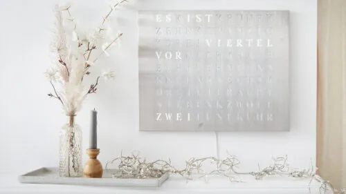 Wordclock Jupiter Edelstahl gelasert