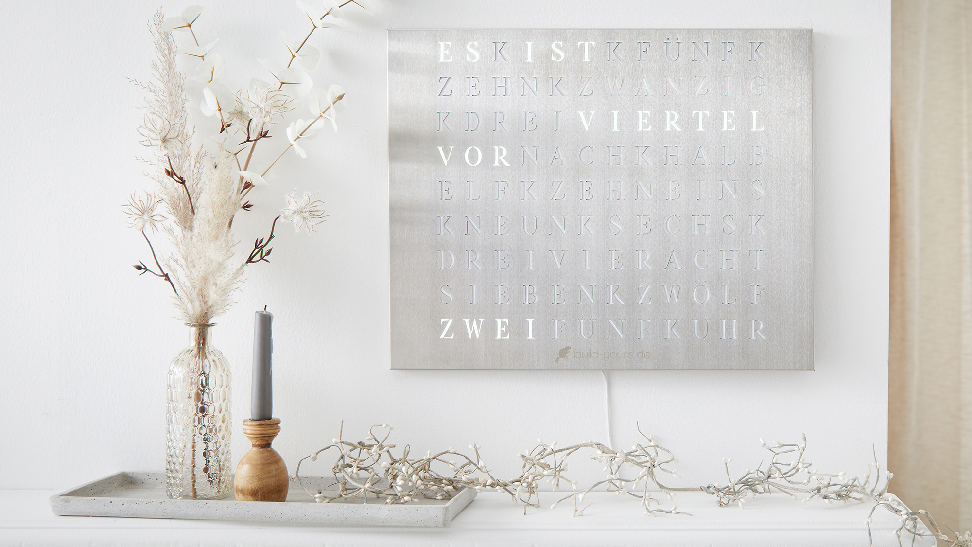 Wordclock Jupiter Stainless Steel