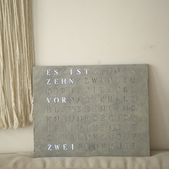 Wordclock Jupiter Concrete Design