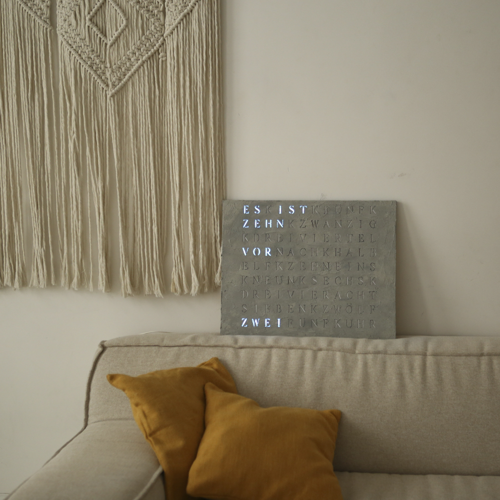 Wordclock Jupiter Concrete