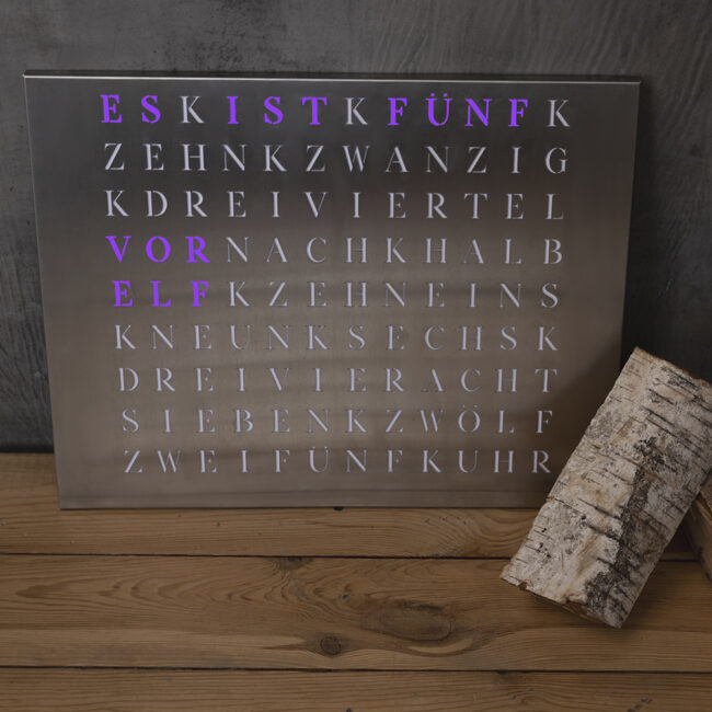 Wordclock Jupiter Stainless Steel