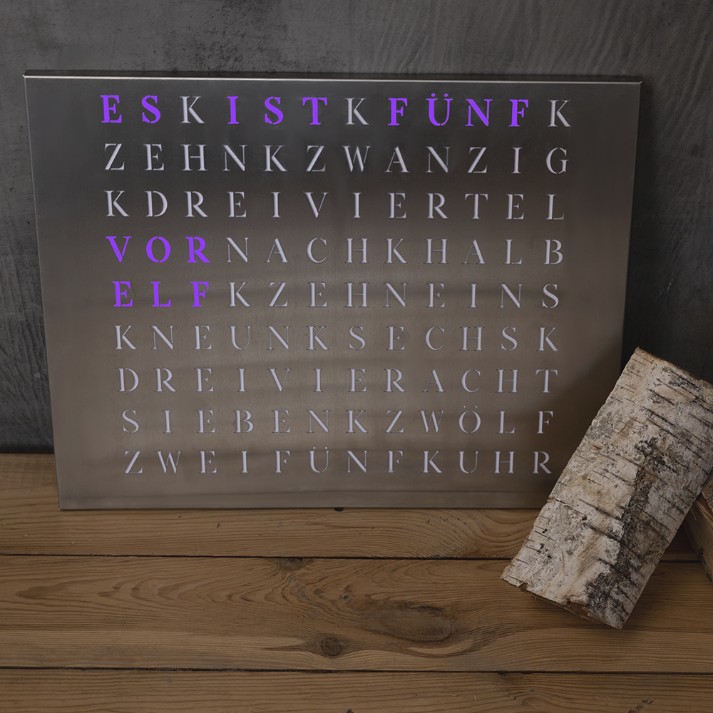 Wordclock Jupiter Stainless Steel