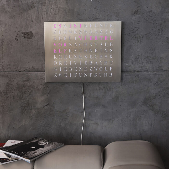 Wordclock Jupiter Stainless Steel