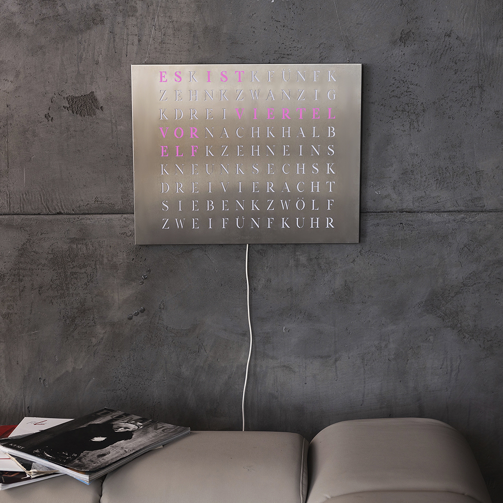 Wordclock Jupiter Stainless Steel