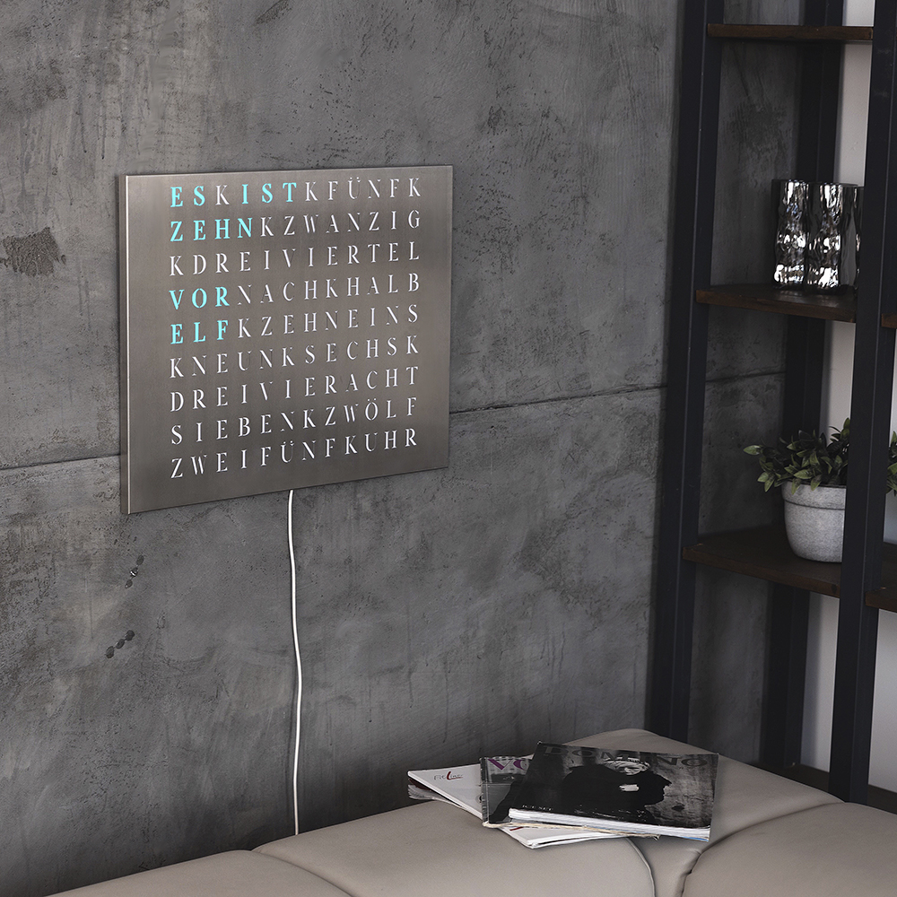 The new Wordclock Jupiter Stainless Steel