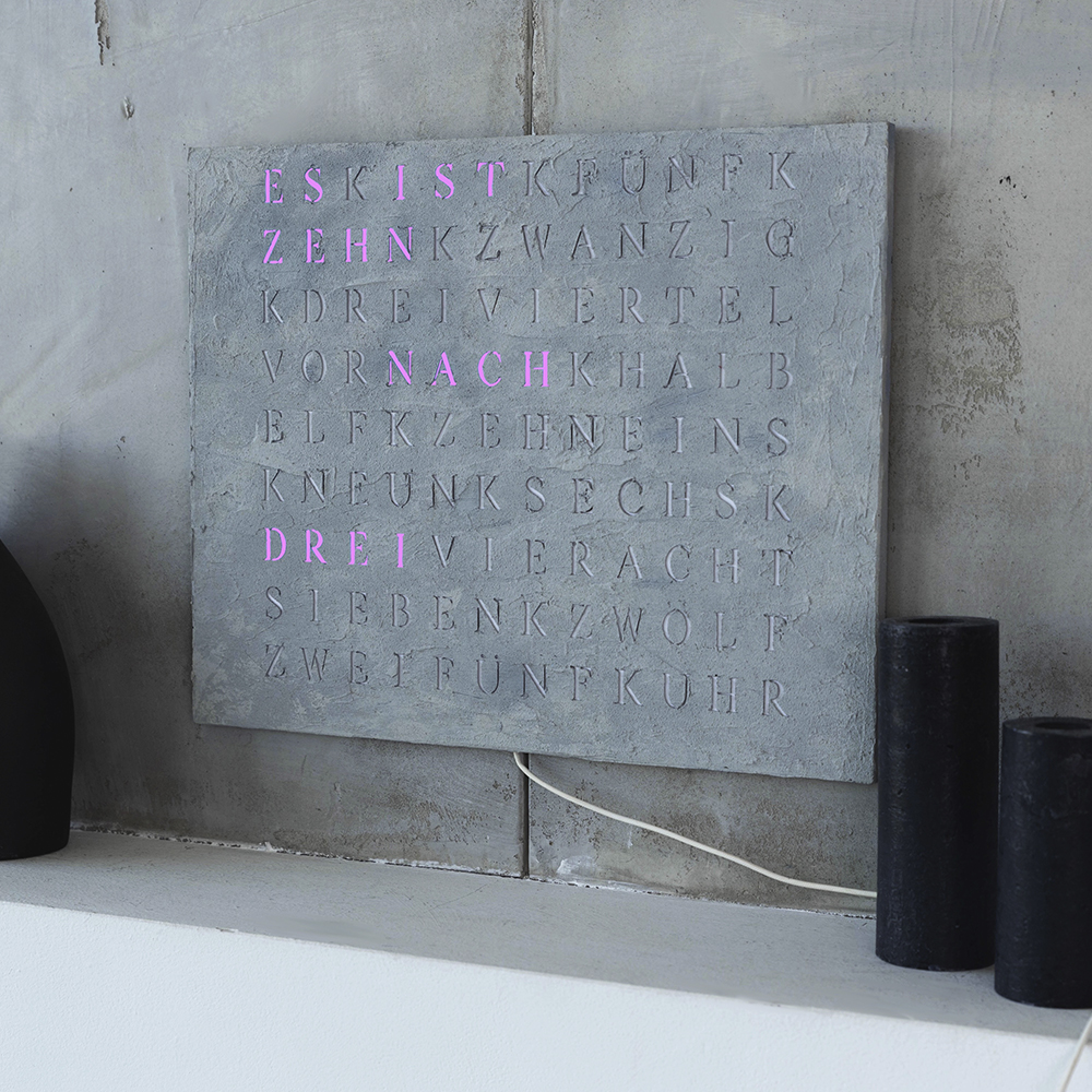 Wordclock Jupiter Concrete