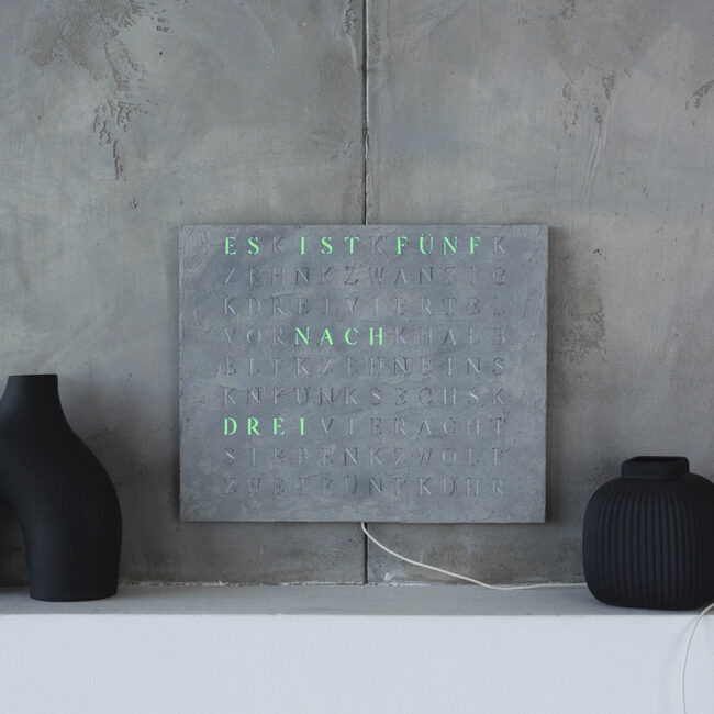 Wordclock Jupiter Concrete
