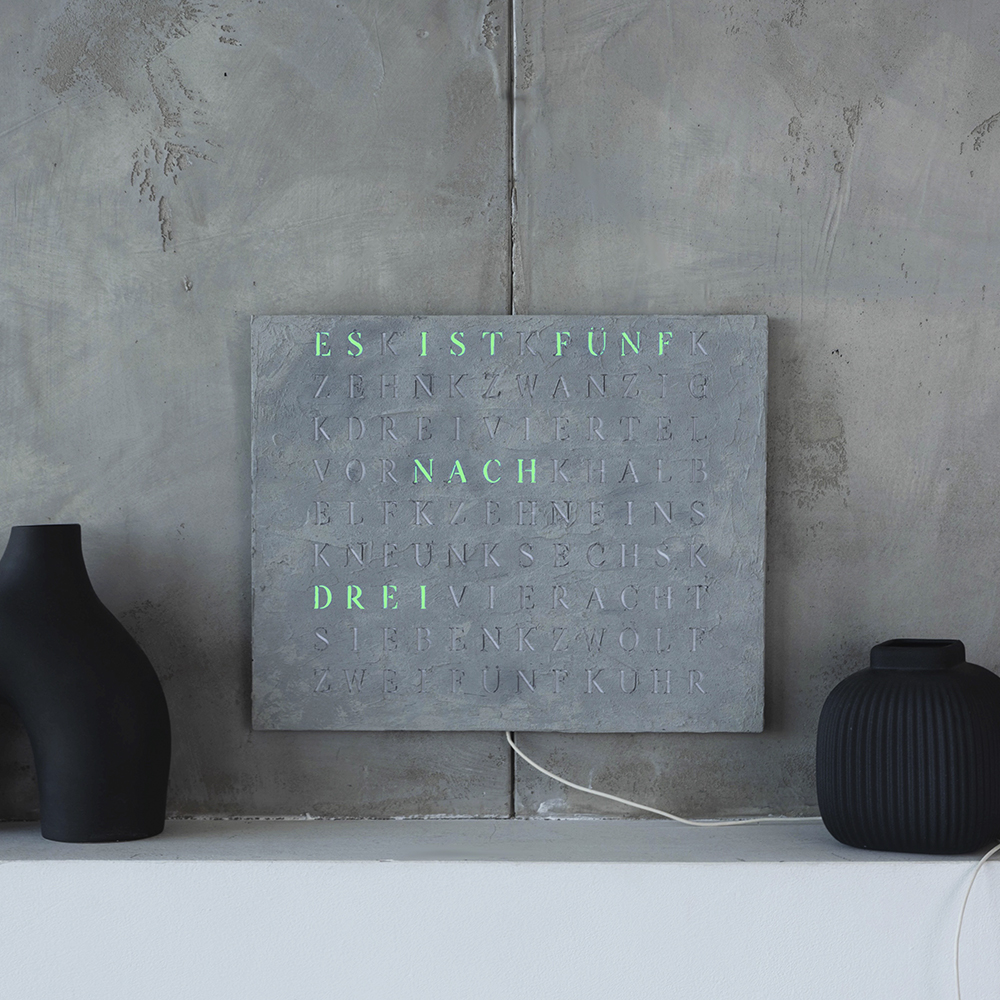Wordclock Jupiter Concrete