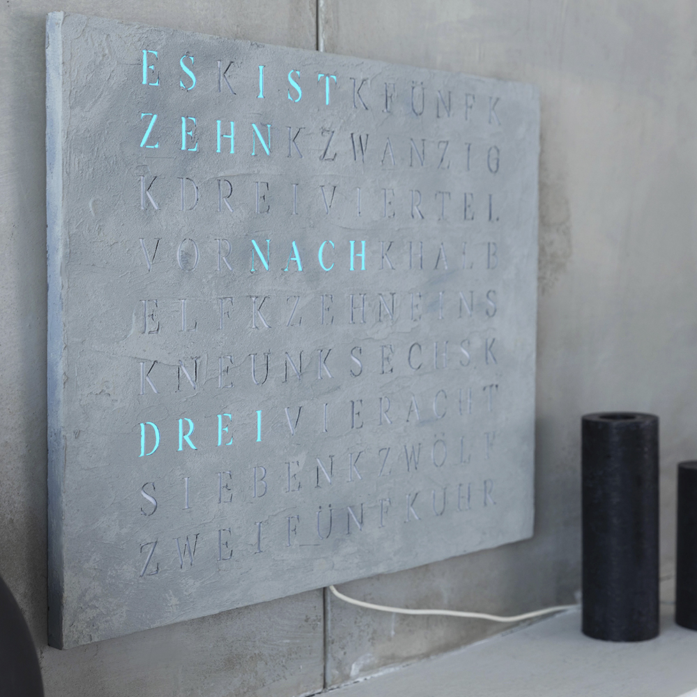 Wordclock Jupiter Concrete