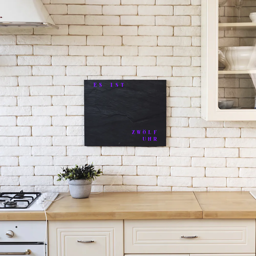 Wordclock Jupiter Schiefer Optik