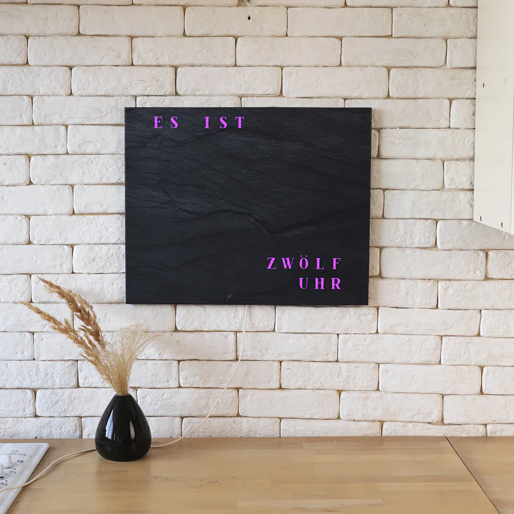 Wordclock Jupiter Schiefer Optik