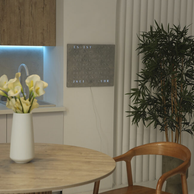 Wordclock Jupiter Concrete