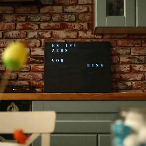 Wordclock Jupiter Schiefer Optik