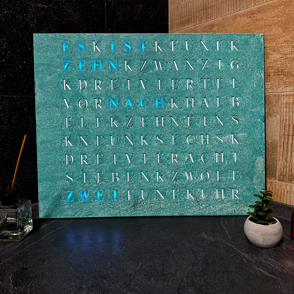Wordclock Jupiter Verdigris