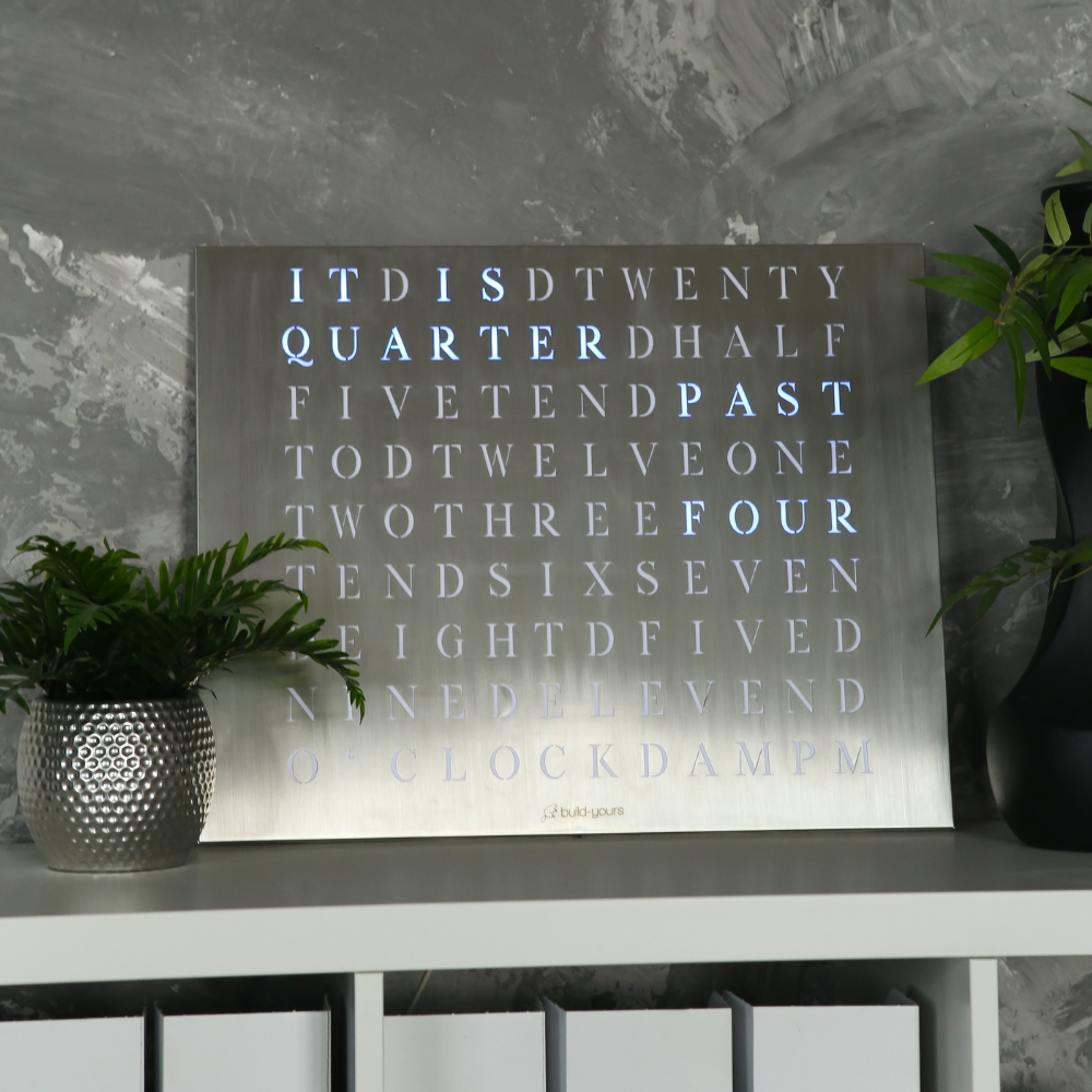 Wordclock Jupiter Stainless Steel - English version