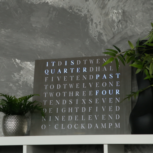 Wordclock Jupiter Stainless Steel - English version