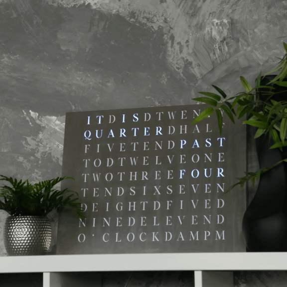 Wordclock Jupiter Stainless Steel - English version