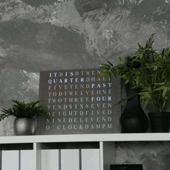 Wordclock Jupiter Stainless Steel - English version