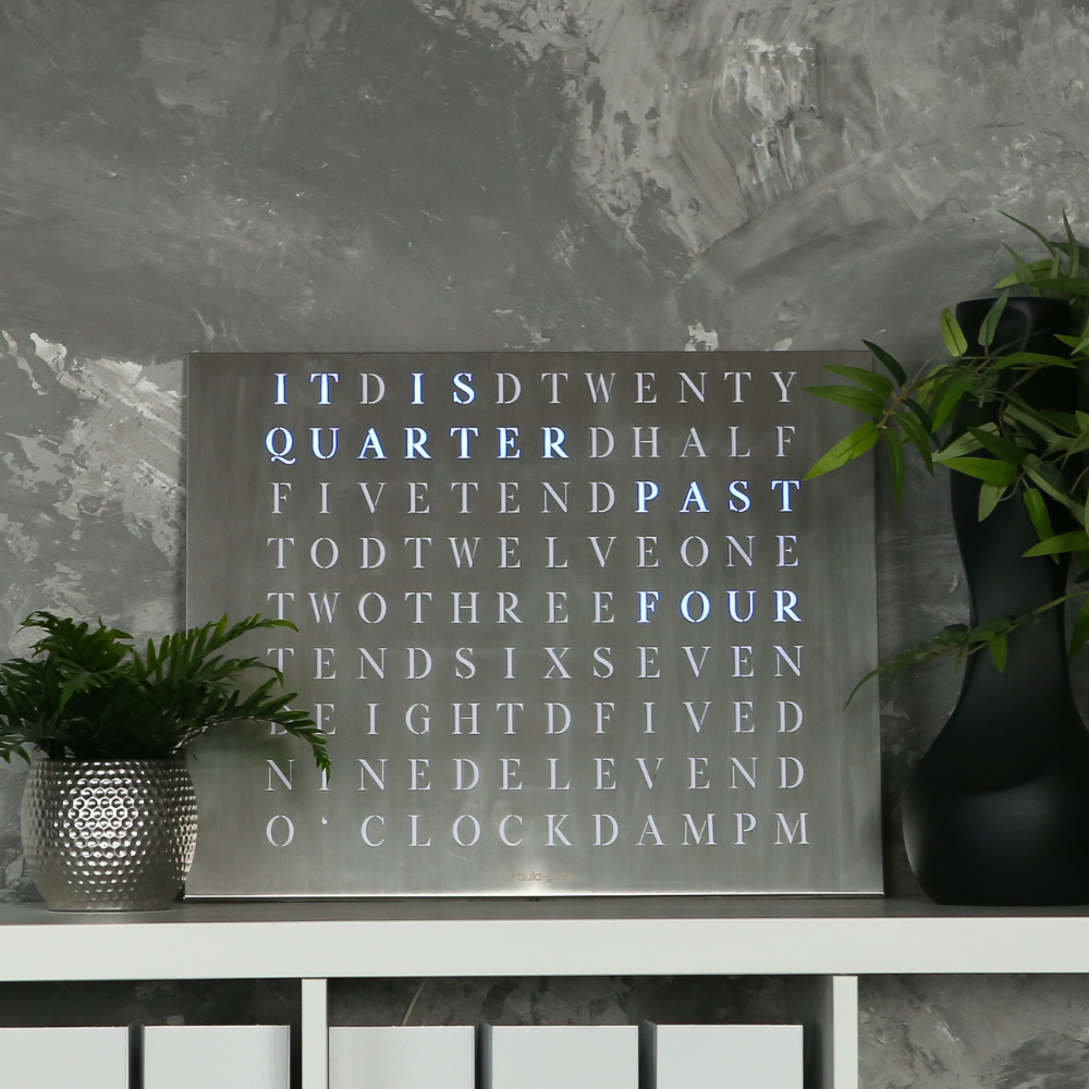 Wordclock Jupiter Stainless Steel - English version