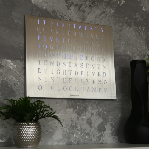 Wordclock Jupiter Stainless Steel - English version