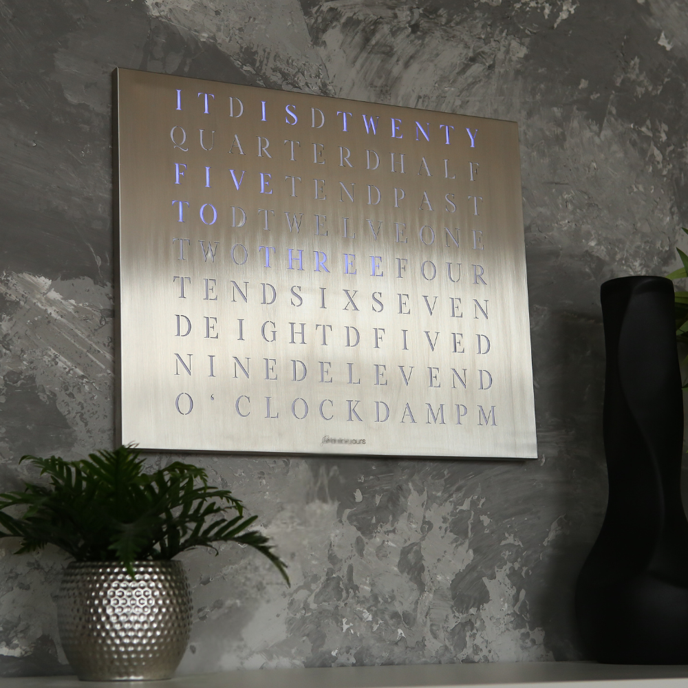 Wordclock Jupiter Stainless Steel - English version