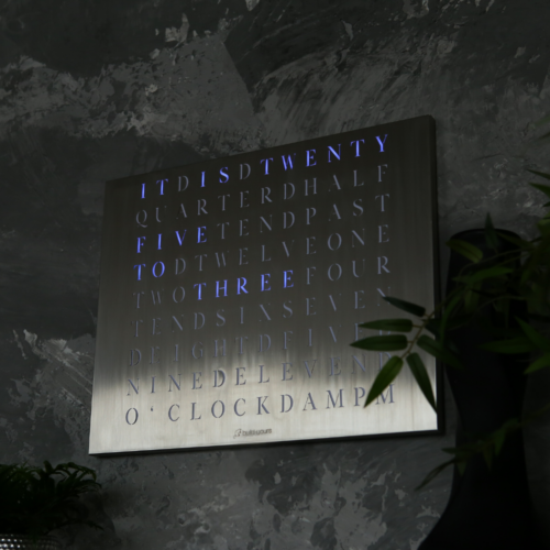 Wordclock Jupiter Stainless Steel - English version