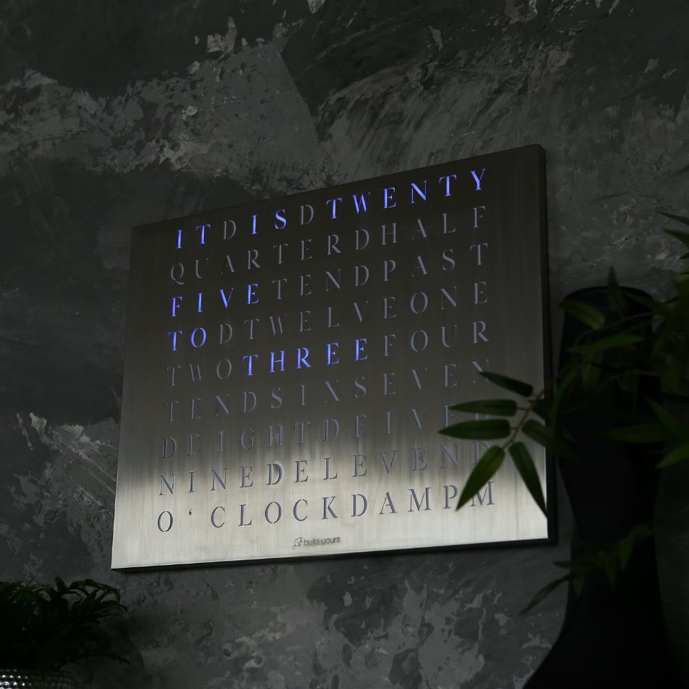 Wordclock Jupiter Stainless Steel - English version