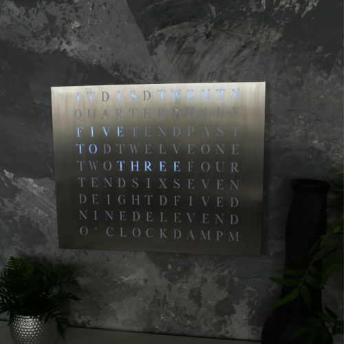 Wordclock Jupiter Stainless Steel - English version