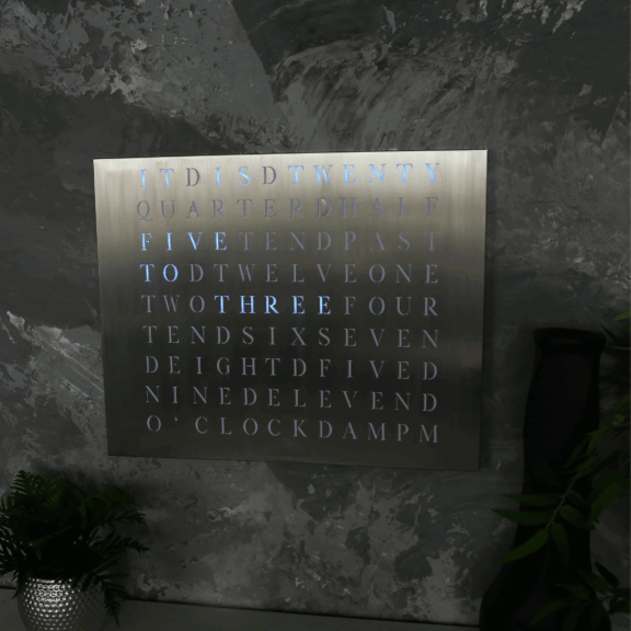 Wordclock Jupiter Stainless Steel - English version