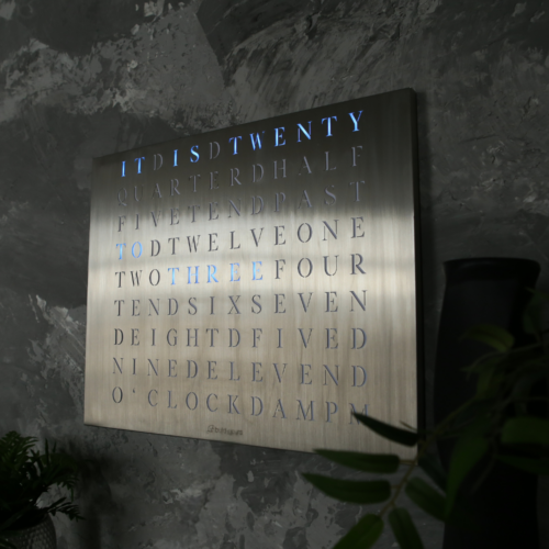 Wordclock Jupiter Stainless Steel - English version