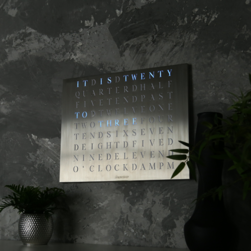 Wordclock Jupiter Stainless Steel - English version